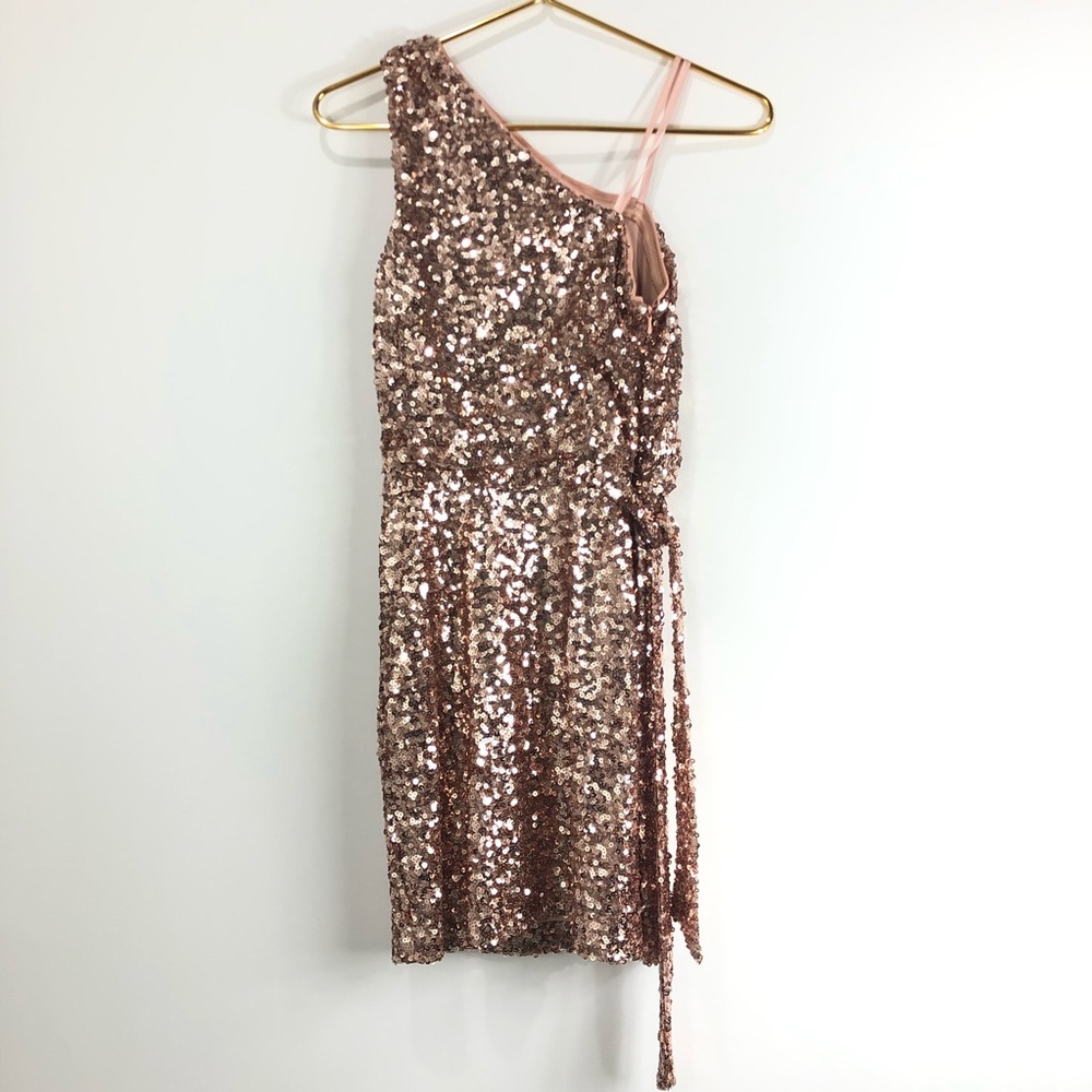 Aidan Mattox one shoulder dress Sequins